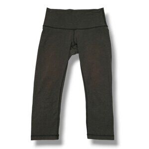 Lululemon Wunder Under High Rise Crop Womens 8 Heathered Deep Camo‎ LW6AS6S
